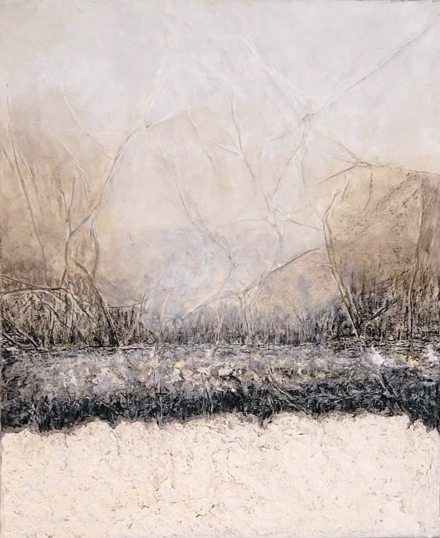 Winterwald | 50x60cm | Acryl und Pastellkreide | 2024