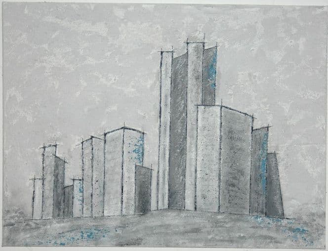 o.T. | 2012 | Spachteltechnik in Acryl und Kohle | 60x80cm