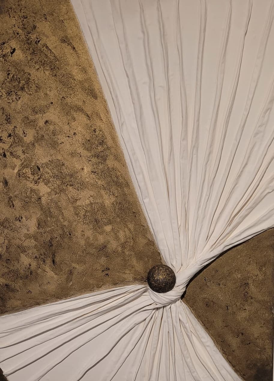 Acrylmalerei kombiniert mit Stoff | 60x80cm | 2025